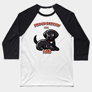 Black Labrador Cute Baseball T-Shirt